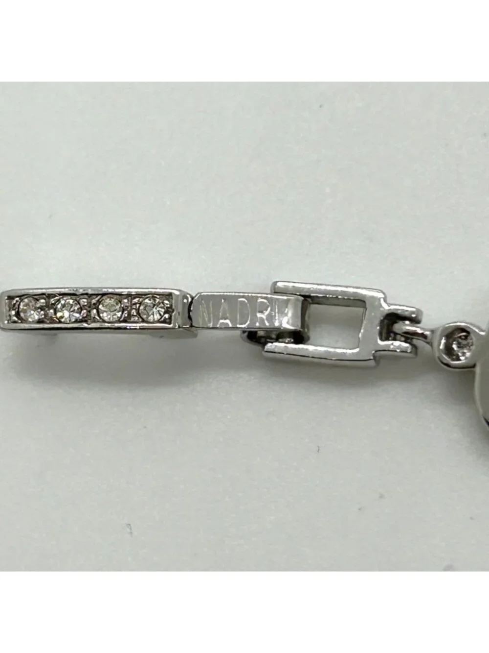 Nadri Cubic Zirconia Leaf Bracelet Silver-tone Vine Wedding Bridal Marquise
